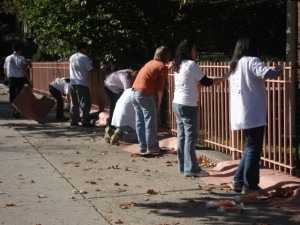 Painting Fences at PS 282 in Park Slope, Brooklyn Painting Fences at PS 282 in Park Slope, Brooklyn